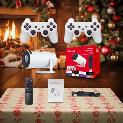 3D Game Projector 2 in 1 F300 Controller Game TV Box Android 11 5G Wifi Playstore Home Cinema Outdoor 4K Portable Mini Projector